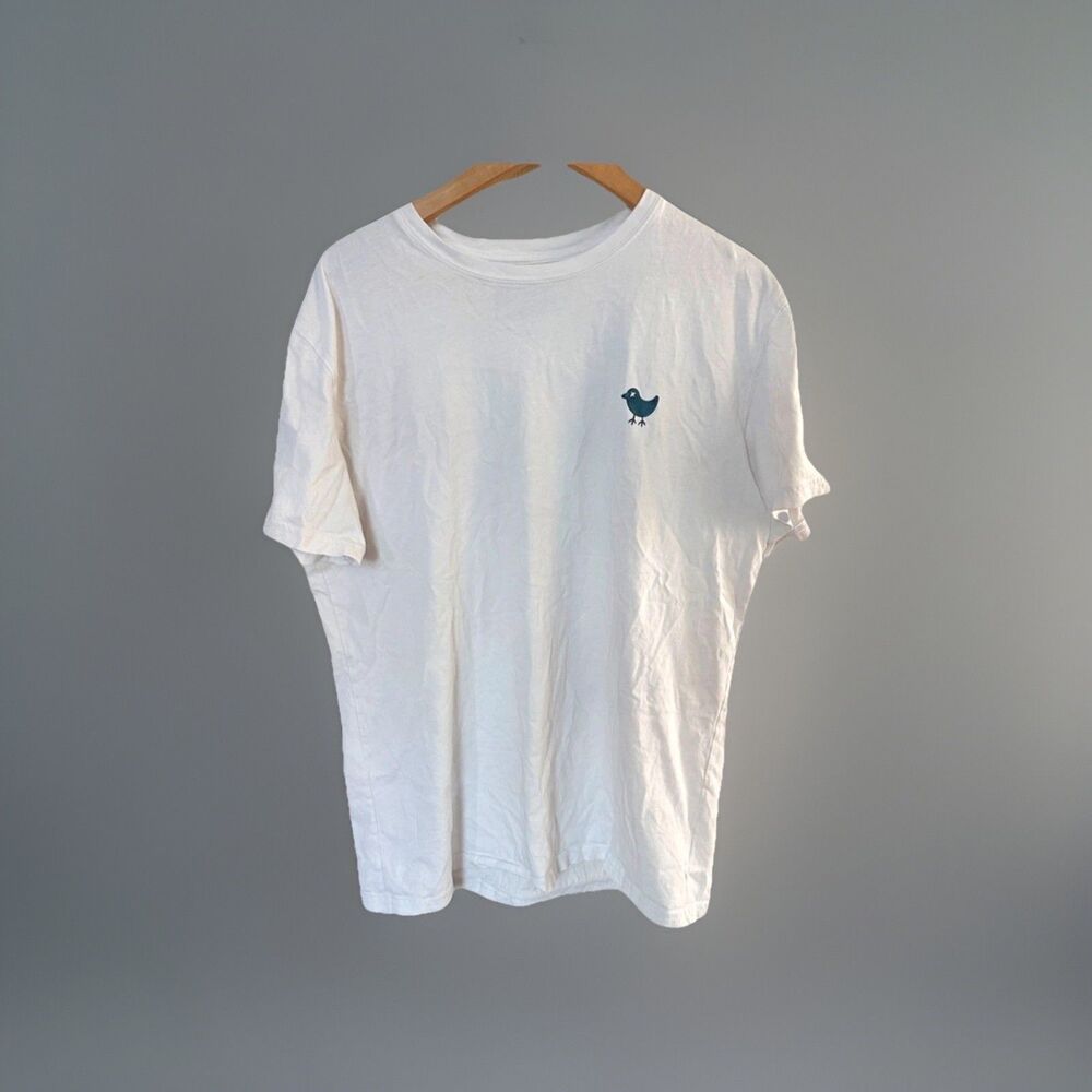 Bad Birdie Golf Shirt Large White Floral Logo 100 Percent Cotton Peru